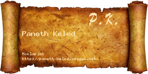 Paneth Keled névjegykártya